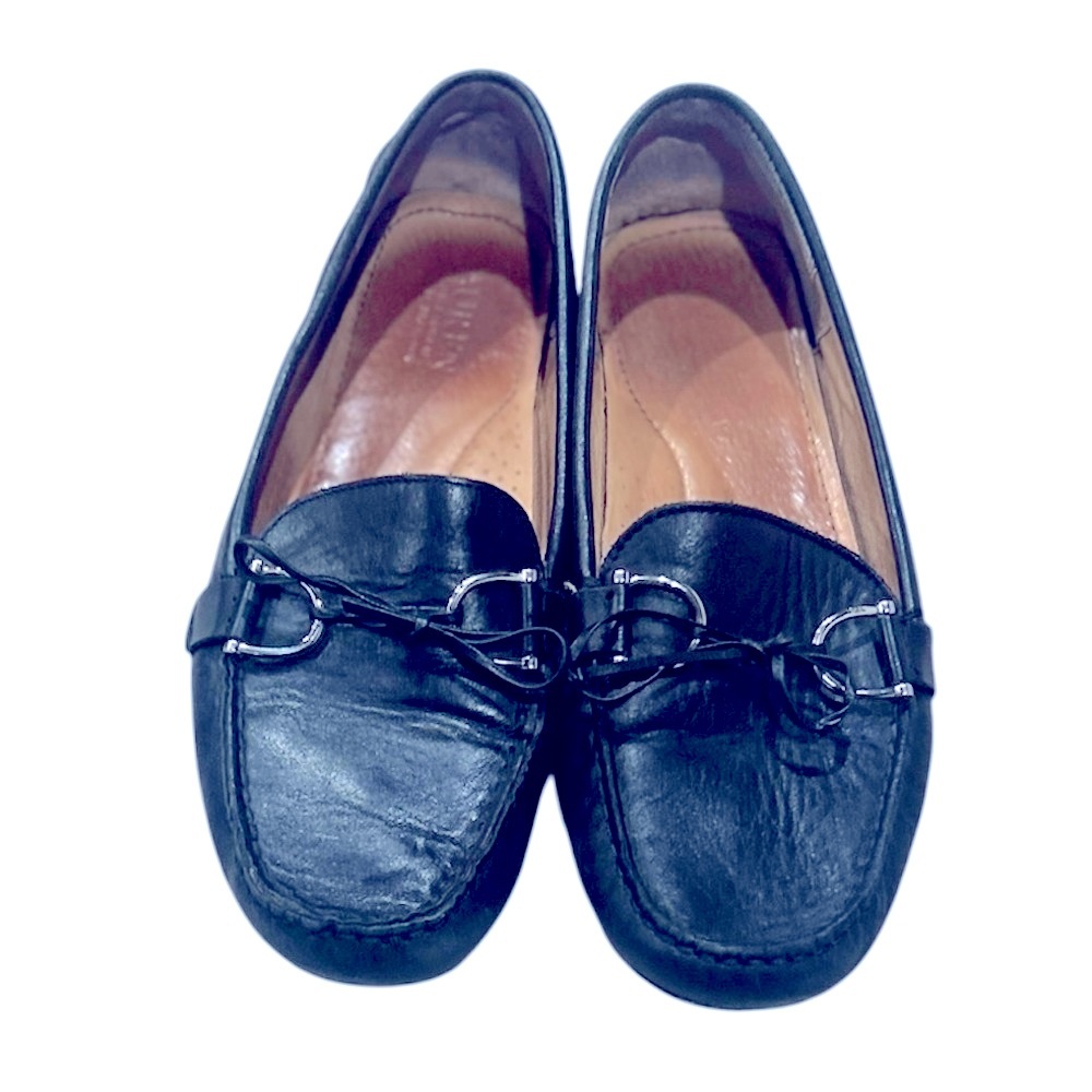 Lauren Ralph Lauren Black Briley Soft Flat Size 9.5 Business Casual Old Money